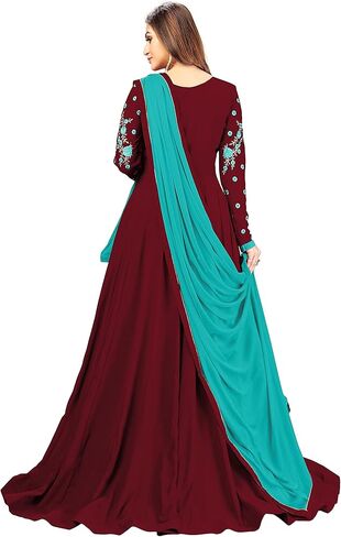 Nivah Fashion Women's Georgette Embroidery Anarkali Suit Set Stitched in Kuwait