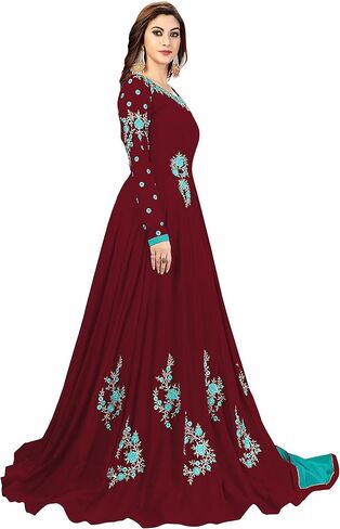 Nivah Fashion Women's Georgette Embroidery Anarkali Suit Set Stitched in Kuwait