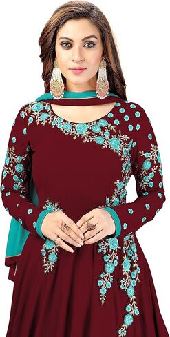 Nivah Fashion Women's Georgette Embroidery Anarkali Suit Set Stitched in Kuwait