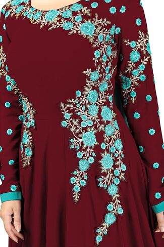 Nivah Fashion Women's Georgette Embroidery Anarkali Suit Set Stitched in Kuwait