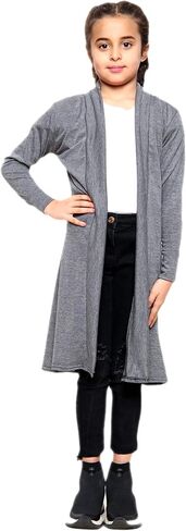 Girls Boyfriend Cardigan Plain Long Sleeve Fashion Open Top Age 5-14 Years in Saudi Arabia