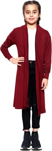Girls Boyfriend Cardigan Plain Long Sleeve Fashion Open Top Age 5-14 Years in Saudi Arabia
