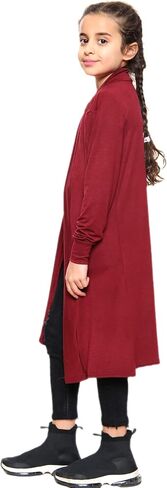 Girls Boyfriend Cardigan Plain Long Sleeve Fashion Open Top Age 5-14 Years in Saudi Arabia