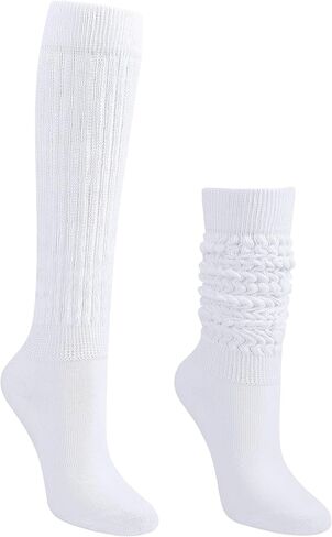 Auranso Slouch Socks Women Cotton Scrunch Knee High Long Knit Boot Socks 6-11 in Saudi Arabia