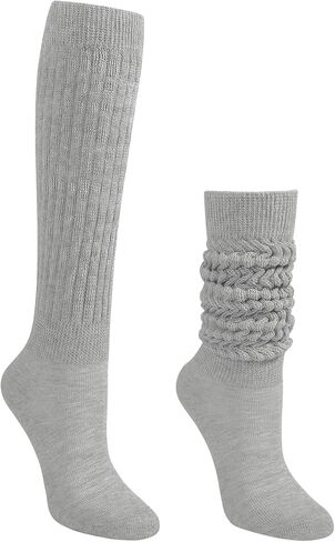 Auranso Slouch Socks Women Cotton Scrunch Knee High Long Knit Boot Socks 6-11 in Saudi Arabia