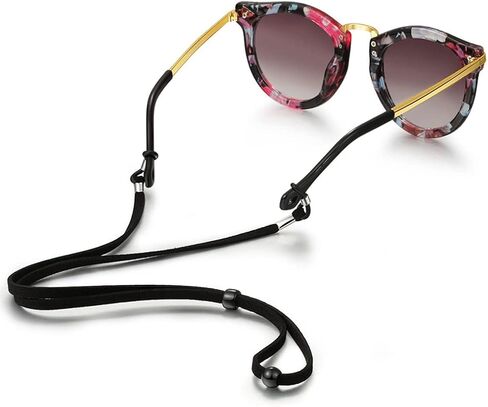 Borsgye 6PCS Eyeglass Rope Leather Velvet Strap Holder Chain Eyeglass Lanyard Sports Glass Cords Necklace Chain Fashion Accessories - Black in Saudi Arabia