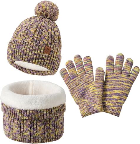 مجموعة من 3 قطع من قفازات وشاح الشتاء للأطفال والبنات والأولاد من جاستور in Kuwait