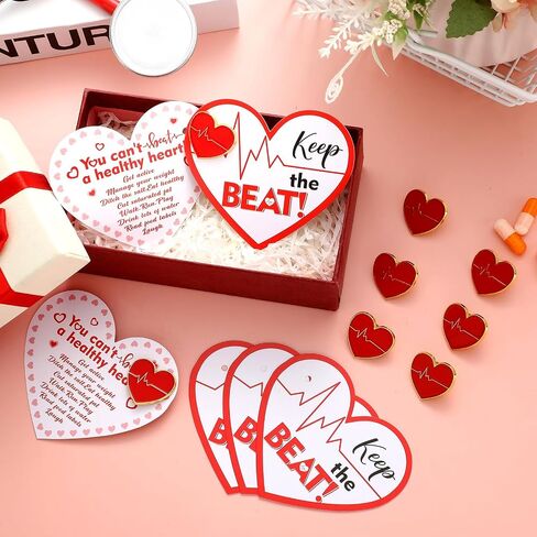 Sayglossy 30 Sets Heart Disease Awareness Pins on Card Red Heart Pins with Cards Bulk Heart Disease Awareness Gifts Nurse Pins Lapel Brooches Medical Pin for Heart Month Medical Assistant Week in Saudi Arabia
