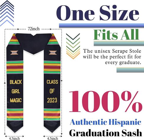 Jasaino Class of 2023 Mexican Graduation Sash - Mexican Graduation Stole - Graduation Mexican Stole - Serape Sash in Saudi Arabia