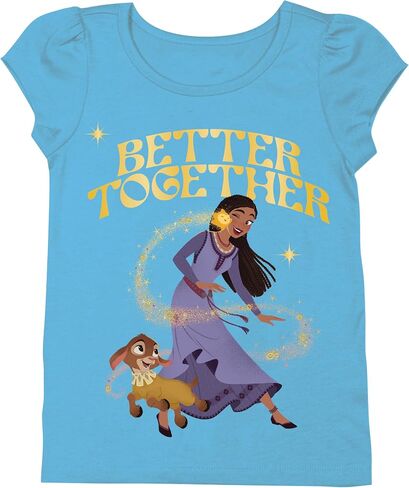 Disney Girls Wish Movie Asha Star & Valentino Short Sleeve T-Shirt-Sizes 2-16 in Saudi Arabia