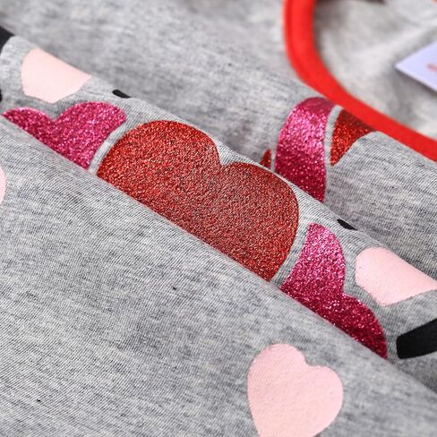 تي شيرت عيد الحب للفتيات من HH Family بتصميم وحيد القرن وقلب الحب للأطفال in Kuwait