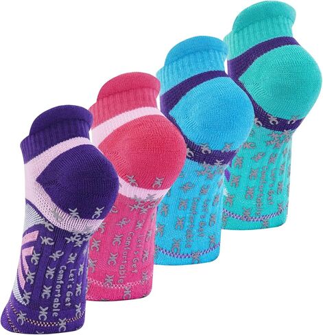 KC-TAHO Non-Slip Compression Yoga Socks 4 Pairs with Grips for Pilate Ballet Barre Barefoot Hospital for Women and Men in Saudi Arabia