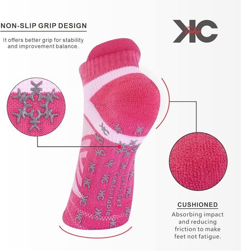 KC-TAHO Non-Slip Compression Yoga Socks 4 Pairs with Grips for Pilate Ballet Barre Barefoot Hospital for Women and Men in Saudi Arabia