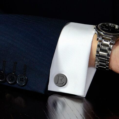 JOERICA Initial Cufflinks for Men and Tie Clip Set for Men Alphabet Letter Wallet Tie Clips and Cuff Link with Gift Box For Father Husband in Kuwait