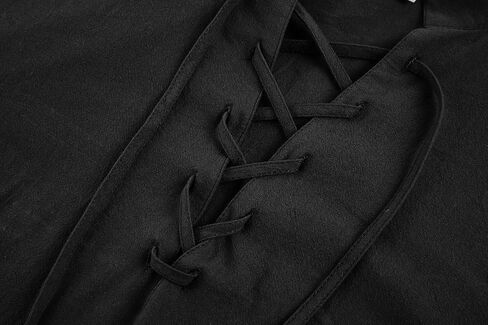 Karlywindow Mens Medieval Pirate Shirt Retro Renaissance Viking Long Sleeve Lace Up Mercenary Halloween Scottish Tops in Saudi Arabia