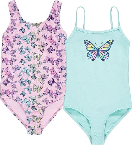 Kids Girls 2 Pack Bathing Suit, Childrens Printed Beach Swimwear in Saudi Arabia