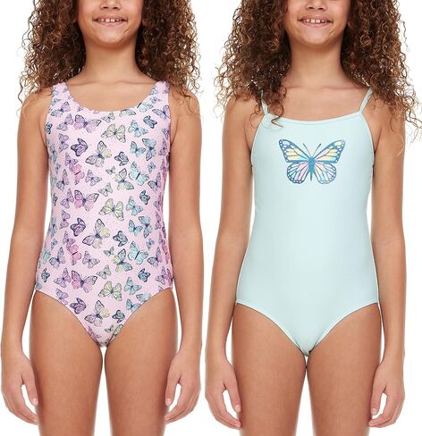 Kids Girls 2 Pack Bathing Suit, Childrens Printed Beach Swimwear in Saudi Arabia