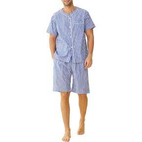 Latuza Men's Summer Cotton Pajamas Shorts Set