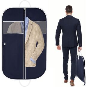 Jolitac 40" Travel Garment Bag, Breathable Suit Garment Cover Bag for Men Waterproof Oxford Fabric Suit Cover with 2 Carry Handles for Suit Coat Dress, Navy Blue in Kuwait