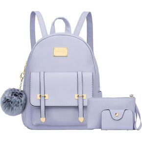KKXIU 3pcs Fashion Small Synthetic Leather Backpack Purse Cute Mini Bookbag for Women and Girls in Kuwait