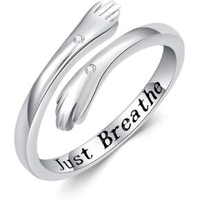 CRMAD Hug Ring for Women Sterling Silver Adjustable Hugging Hands Rings Jewelry Gift for Girls in Saudi Arabia