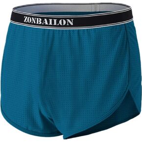 ZONBAILON Mens Mesh Sheer See Through Shorts Boxer Underwear Loose Lounge Transparent Unlined Trunks