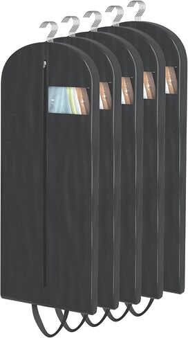 أكياس ملابس طويلة من Pinkpum مقاس 60 بوصة لتعليق الملابس والسفر، حقيبة بدلة معلقة مقاومة للماء شديدة التحمل مع مقابض لبدلات الفساتين والمعاطف وأزياء الرقص والسترات والقمصان، 5 عبوات in Kuwait