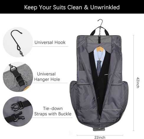 Modoker Suit Luggage Garment Bag with Shoulder Strap, Suit Carry on Bag Hanging Suitcase Garment Bags for Men Women Business Travel in Kuwait