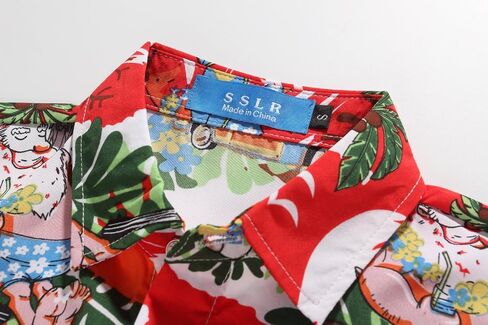 SSLR Big Boys' Santa Claus Party Tropical Ugly Hawaiian Christmas Shirts in Saudi Arabia