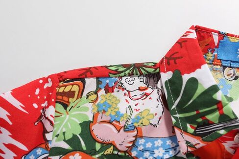 SSLR Big Boys' Santa Claus Party Tropical Ugly Hawaiian Christmas Shirts in Saudi Arabia