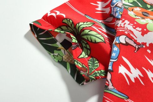 SSLR Big Boys' Santa Claus Party Tropical Ugly Hawaiian Christmas Shirts in Saudi Arabia