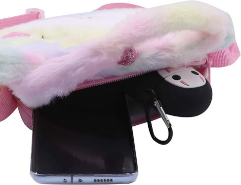 Bolley Joss Kids Crossbody Purse Girls Rainbow Unicorn Soft Plush Handbag Envelope Tie Dye Bag Adjustable Shoulder Strap in Saudi Arabia