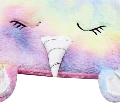 Bolley Joss Kids Crossbody Purse Girls Rainbow Unicorn Soft Plush Handbag Envelope Tie Dye Bag Adjustable Shoulder Strap in Saudi Arabia