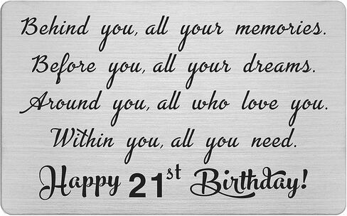 21st Year Old Happy Birthday Gifts, 21th Birthday Decorations, Engraved Wallet Inserts Card Present for Women Men Him Her in Saudi Arabia