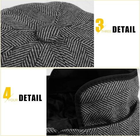 Sumolux Newsboy Cap for Men Wool Classic 8 Panel Vintage Gatsby Lvy Cabbie Hat Flat Beret Cap in Saudi Arabia
