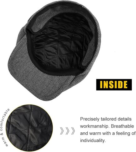 Sumolux Newsboy Cap for Men Wool Classic 8 Panel Vintage Gatsby Lvy Cabbie Hat Flat Beret Cap in Saudi Arabia