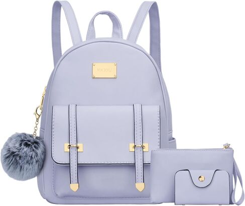 KKXIU 3pcs Fashion Small Synthetic Leather Backpack Purse Cute Mini Bookbag for Women and Girls in Kuwait