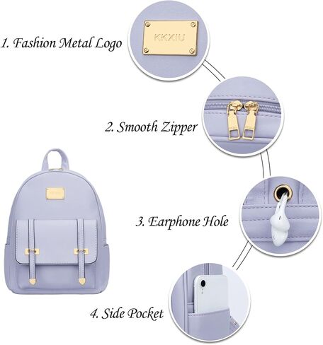 KKXIU 3pcs Fashion Small Synthetic Leather Backpack Purse Cute Mini Bookbag for Women and Girls in Kuwait