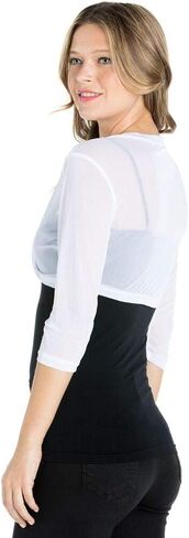 Fashion Secrets Junior's Sheer Chiffon Bolero Shrug Jacket Cardigan 3/4 Sleeve in Saudi Arabia