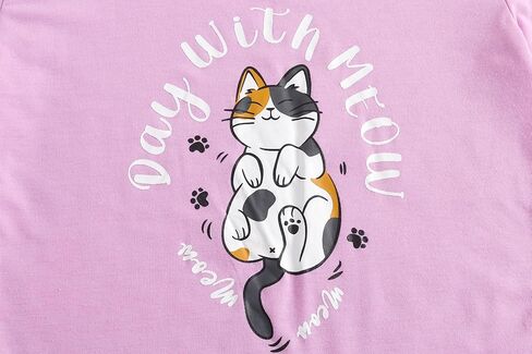 Vopmocld Kids Short Sleeve Long Pants Cartoon Cute 2PCS Sleepwear Casual Loungewear Unisex Child Size 6 Years to 14 Years in Kuwait