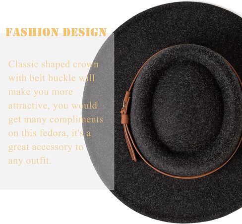 قبعة جوسيفان ريترو من الصوف للنساء ذات حافة واسعة مع إبزيم حزام in Kuwait