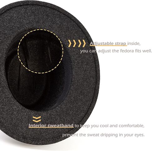 قبعة جوسيفان ريترو من الصوف للنساء ذات حافة واسعة مع إبزيم حزام in Kuwait