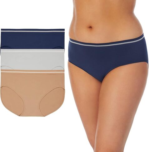 سراويل داخلية نسائية من ELLEN TRACY بدون خياطة تناسب هيبستر - عبوات متعددة من 3 قطع in Kuwait