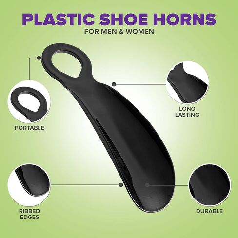 قرون أحذية بلاستيكية من MARS WELLNESS مقاس 5.5 بوصة للرجال والنساء (عبوة من 6 قطع) - مساعد حذاء صغير محمول - لبيسة حذاء بحجم مناسب للسفر in Kuwait