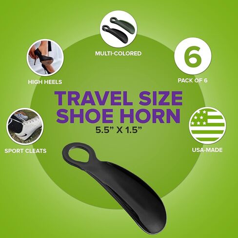 قرون أحذية بلاستيكية من MARS WELLNESS مقاس 5.5 بوصة للرجال والنساء (عبوة من 6 قطع) - مساعد حذاء صغير محمول - لبيسة حذاء بحجم مناسب للسفر in Kuwait