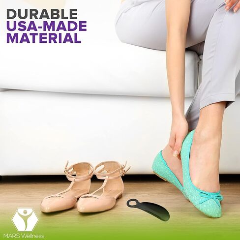 قرون أحذية بلاستيكية من MARS WELLNESS مقاس 5.5 بوصة للرجال والنساء (عبوة من 6 قطع) - مساعد حذاء صغير محمول - لبيسة حذاء بحجم مناسب للسفر in Kuwait