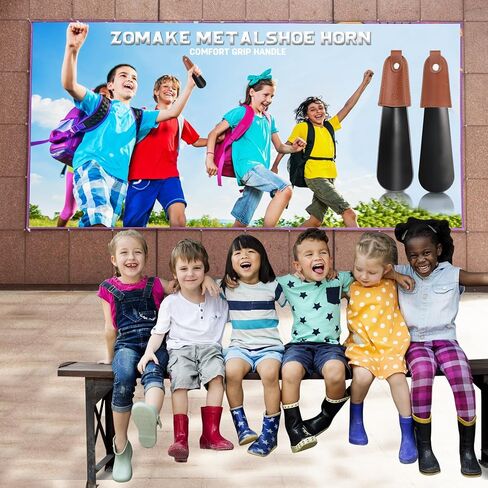 ZOMAKE Small Metal Shoe Horn 6.7 Inch - 2 Pcs Travel Shoehorn Short Shoe Spoon Stainless Shoe Horns for Seniors, Calzador De Zapatos Mini Shoe Helper Portable for Travel Use in Kuwait