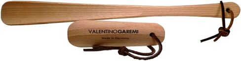 VALENTINO GAREMI Shoe Horn Set – Hard Wood Crafted – Long Handle & Travel Size Duo – Durable & Classic Design – Made in Germany in Saudi Arabia