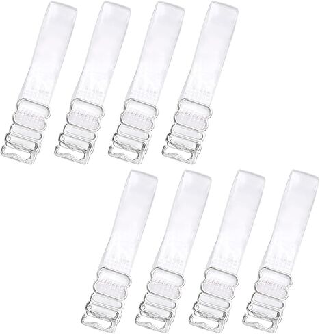 TACPAK 4 أزواج من أشرطة حمالة الصدر الناعمة الشفافة غير القابلة للانزلاق أشرطة حمالة الصدر الشفافة غير المرئية للنساء بدون حمالات طول حمالة الصدر البديلة القابلة للتعديل in Kuwait