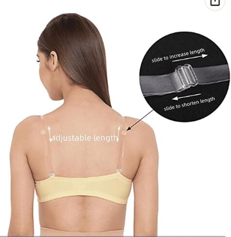 TACPAK 4 أزواج من أشرطة حمالة الصدر الناعمة الشفافة غير القابلة للانزلاق أشرطة حمالة الصدر الشفافة غير المرئية للنساء بدون حمالات طول حمالة الصدر البديلة القابلة للتعديل in Kuwait